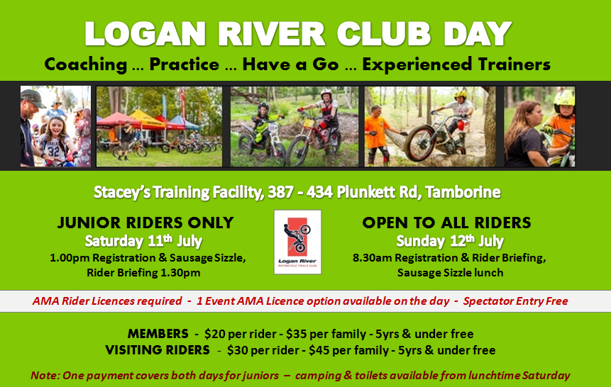Logan River Trials Club 'Have a Go ... Practice ... Coaching' sessions